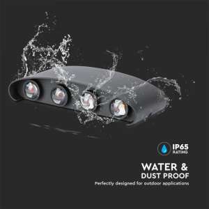 LED стенна лампа 7W 3000К VT-848 V-TAC черна | AVStore