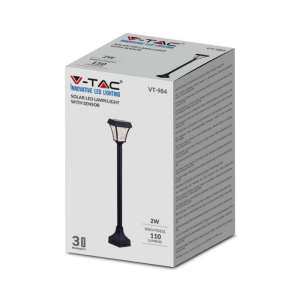 LED градинска соларна лампа 2W 3IN1 VT-984 V-TAC черна | Rotozoom