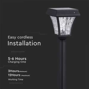 LED градинска соларна лампа 2W 3IN1 VT-984 V-TAC черна | Rotozoom