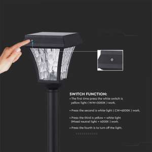 LED градинска соларна лампа 2W 3IN1 VT-984 V-TAC черна | Rotozoom