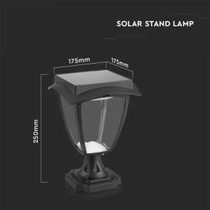 LED соларна лампа 2W 3000+6000K VT-983 V-TAC черна | Rotozoom