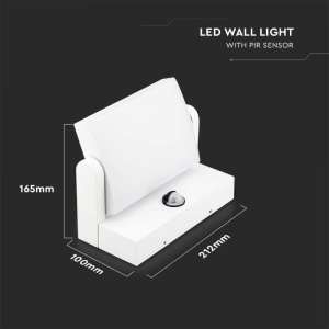 LED стенна лампа със сензор за движение 17W 3000K VT-11020S V-TAC бяла | Rotozoom