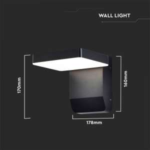 LED стенна лампа 17W 3000K VT-11020 V-TAC черна | AVStore