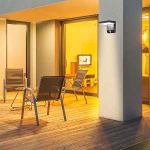 LED стенна лампа със сензор за движение 17W 3000K VT-11020S V-TAC черна | AVStore