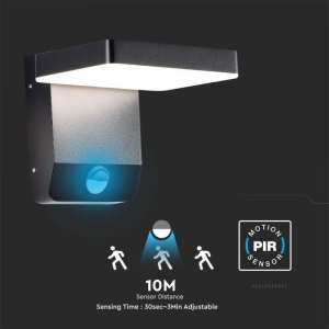 LED стенна лампа със сензор за движение 17W 3000K VT-11020S V-TAC черна | AVStore