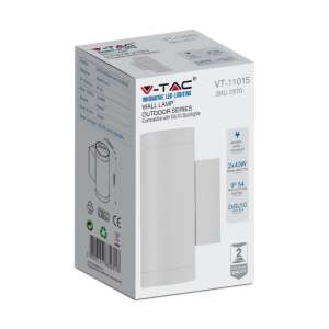 Осветително тяло за стена (2xGU10) VT-11015 V-TAC бяла | AVStore