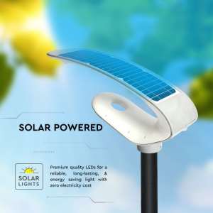 LED соларна градинска лампа с дистанционно управление 20W 6400К VT-130W V-TAC сива | AVStore