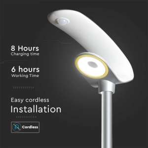 LED соларна градинска лампа с дистанционно управление 20W 6400К VT-130W V-TAC сива | AVStore