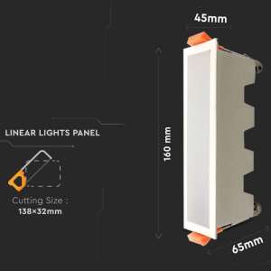 LED линеен панел 10W 3000K V-TAC VT-10001 43см | AVStore