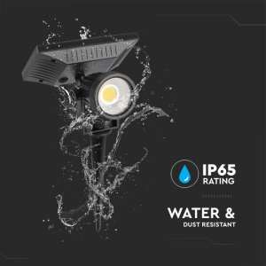 LED соларна лампа 2W 3000К VT-952 V-TAC черна | AVStore