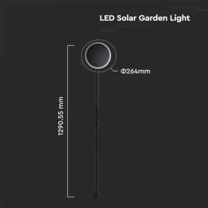 LED соларна градинска лампа 8W 4000К VT-948 V-TAC черна | AVStore