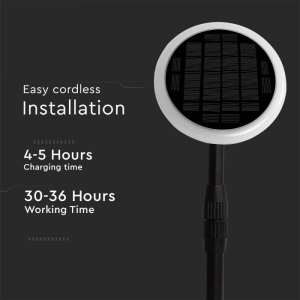 LED соларна градинска лампа 8W 4000К VT-948 V-TAC черна | AVStore