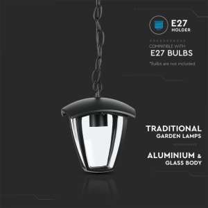 Градински пендел E27 VT-735 V-TAC черен | Rotozoom
