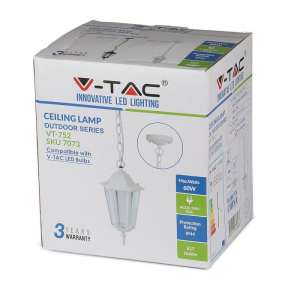 Градински пендел E27 VT-752 V-TAC бял матов | AVStore