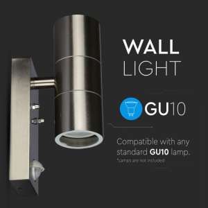 LED стенно осветително тяло със сензор за движение 2xGU10 VT-7622 V-TAC металическо | Rotozoom