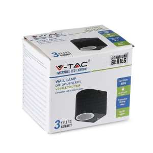 LED стенно осветително тяло GU10 VT-7651 V-TAC черно | Rotozoom