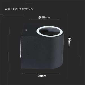 LED стенно осветително тяло GU10 VT-7651 V-TAC черно | Rotozoom