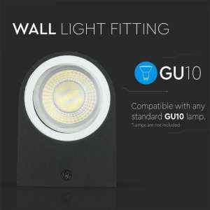 LED стенно осветително тяло GU10 VT-7651 V-TAC черно | Rotozoom