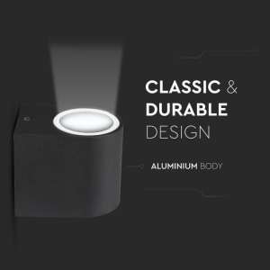 LED стенно осветително тяло GU10 VT-7651 V-TAC черно | Rotozoom