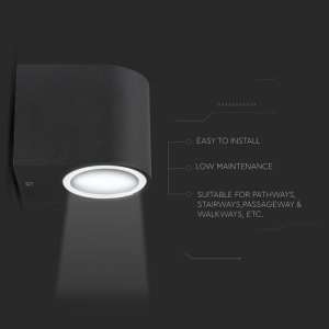 LED стенно осветително тяло GU10 VT-7651 V-TAC черно | Rotozoom