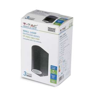 LED стенно осветително тяло 2xGU10 VT-7652 V-TAC черно | Rotozoom