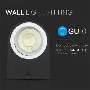 LED стенно осветително тяло 2xGU10 VT-7652 V-TAC черно | Rotozoom