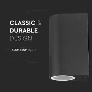 LED стенно осветително тяло 2xGU10 VT-7652 V-TAC черно | Rotozoom