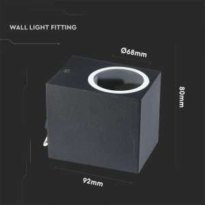 LED стенно осветително тяло GU10 VT-7651 V-TAC черно | AVStore