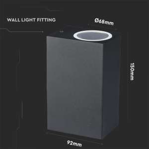 LED стенно осветително тяло 2xGU10 VT-7652 V-TAC черно | Rotozoom