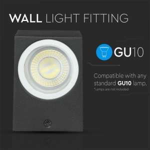LED стенно осветително тяло 2xGU10 VT-7652 V-TAC черно | Rotozoom