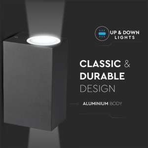 LED стенно осветително тяло 2xGU10 VT-7652 V-TAC черно | Rotozoom