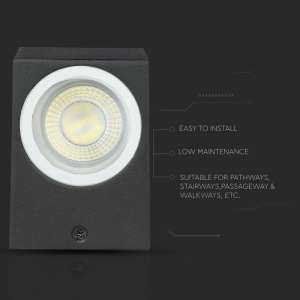LED стенно осветително тяло 2xGU10 VT-7652 V-TAC черно | Rotozoom