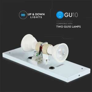 LED стенно осветително тяло 2xGU10 VT-7662 V-TAC черно | AVStore