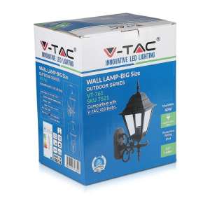 Стенно осветително тяло E27 VT-761 V-TAC черно матово | AVStore