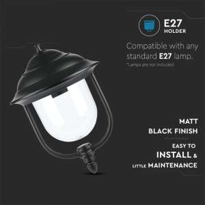 Градински пендел E27 VT-850 V-TAC черен | Rotozoom