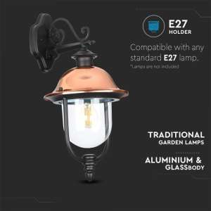 Стенно осветително тяло E27 VT-852 V-TAC черен | Rotozoom