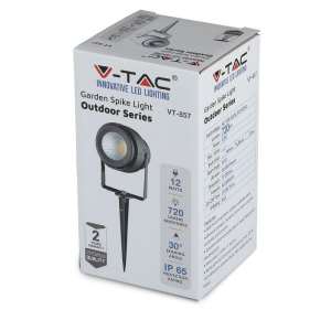 LED градинска лампа 12W зелена светлина VT-857 V-TAC черна | AVStore