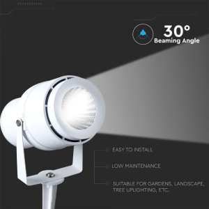 LED градинска лампа 12W зелена светлина VT-857 V-TAC бяла | AVStore