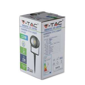 LED градинска лампа 12W зелена светлина VT-857 V-TAC сива | Rotozoom