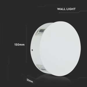 LED стенна лампа 4W 4000K VT-706 V-TAC бяла кръгла | Rotozoom