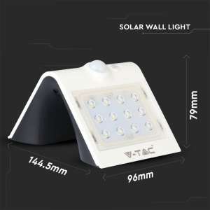 LED соларна стенна лампа със сензор за движение 1.5W 4000K VT-767-2 V-TAC бяла | AVStore