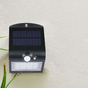 LED соларна стенна лампа със сензор за движение 1.5W 4000K VT-767-2 V-TAC черна | AVStore