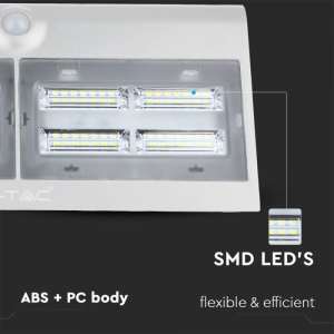 LED соларна стенна лампа 7W 4000K VT-767-7 V-TAC бяла | Rotozoom