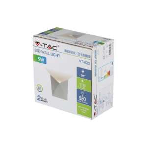 LED стенна лампа 5W 4000K VT-825 V-TAC бяла | AVStore