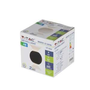 LED стенна лампа 6W 3000K VT-836 V-TAC черна | AVStore