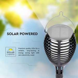 LED соларна лампа факла 0.45W 2200K VT-719 V-TAC черна | AVStore