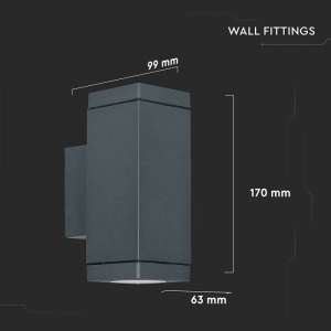Стенно осветително тяло GU10 VT-842 V-TAC сиво двустранен светлинен поток | Rotozoom