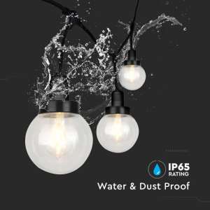 LED редица лампи 6xE27 VT-720S V-TAC черно 3 метра | Rotozoom