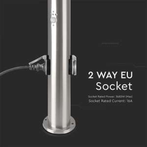 Градинско осветително тяло със сензор за движение E27 VT-838 V-TAC сиво 60 см | AVStore