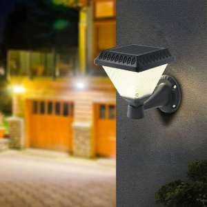 LED соларна стенна лампа 0.8W 3IN1 VT-969 V-TAC черна/дистанционно управление | AVStore